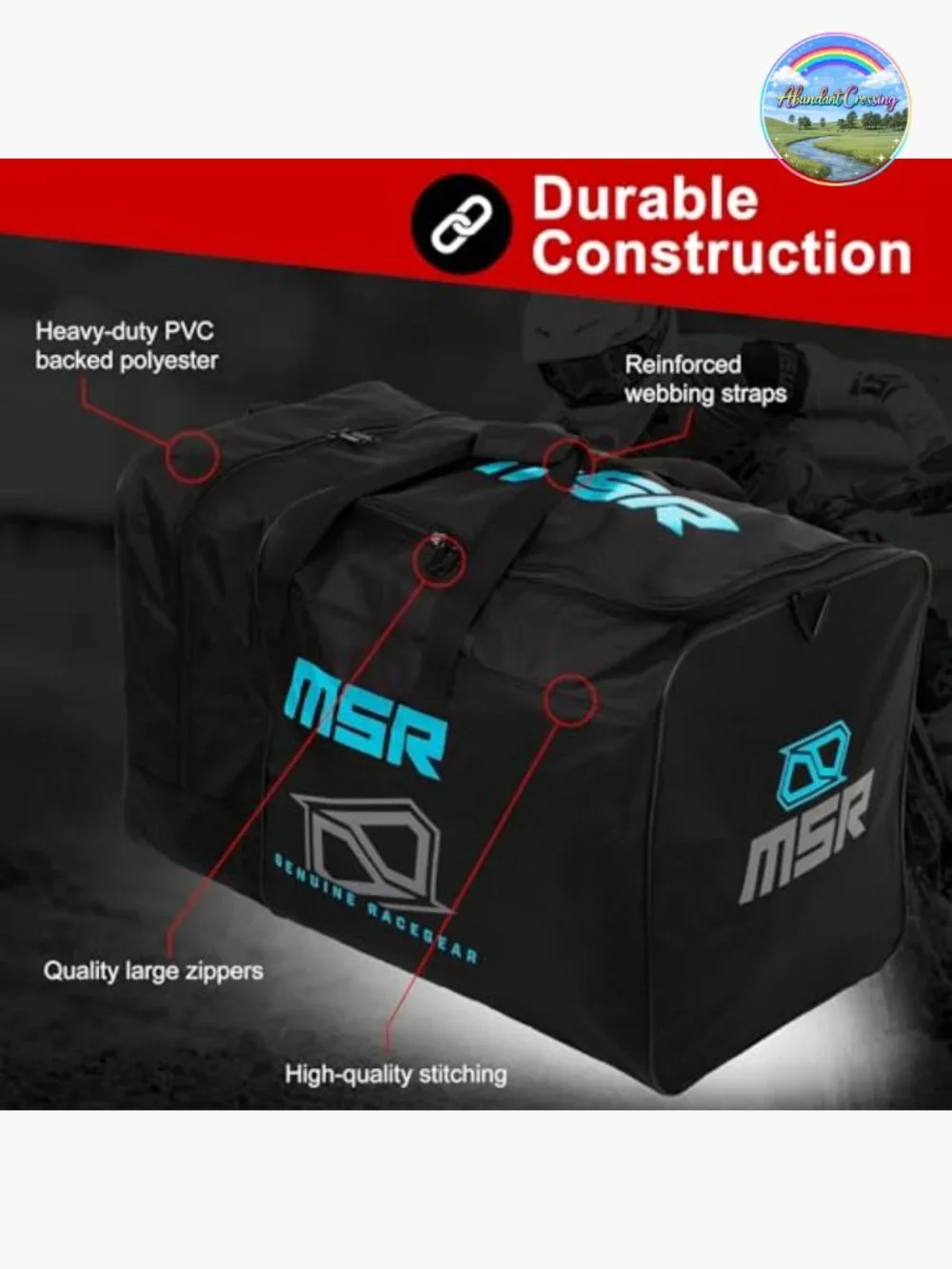 Heavy-Duty Motorcycle Gear Bag - Durable Polyester, Large Capacity